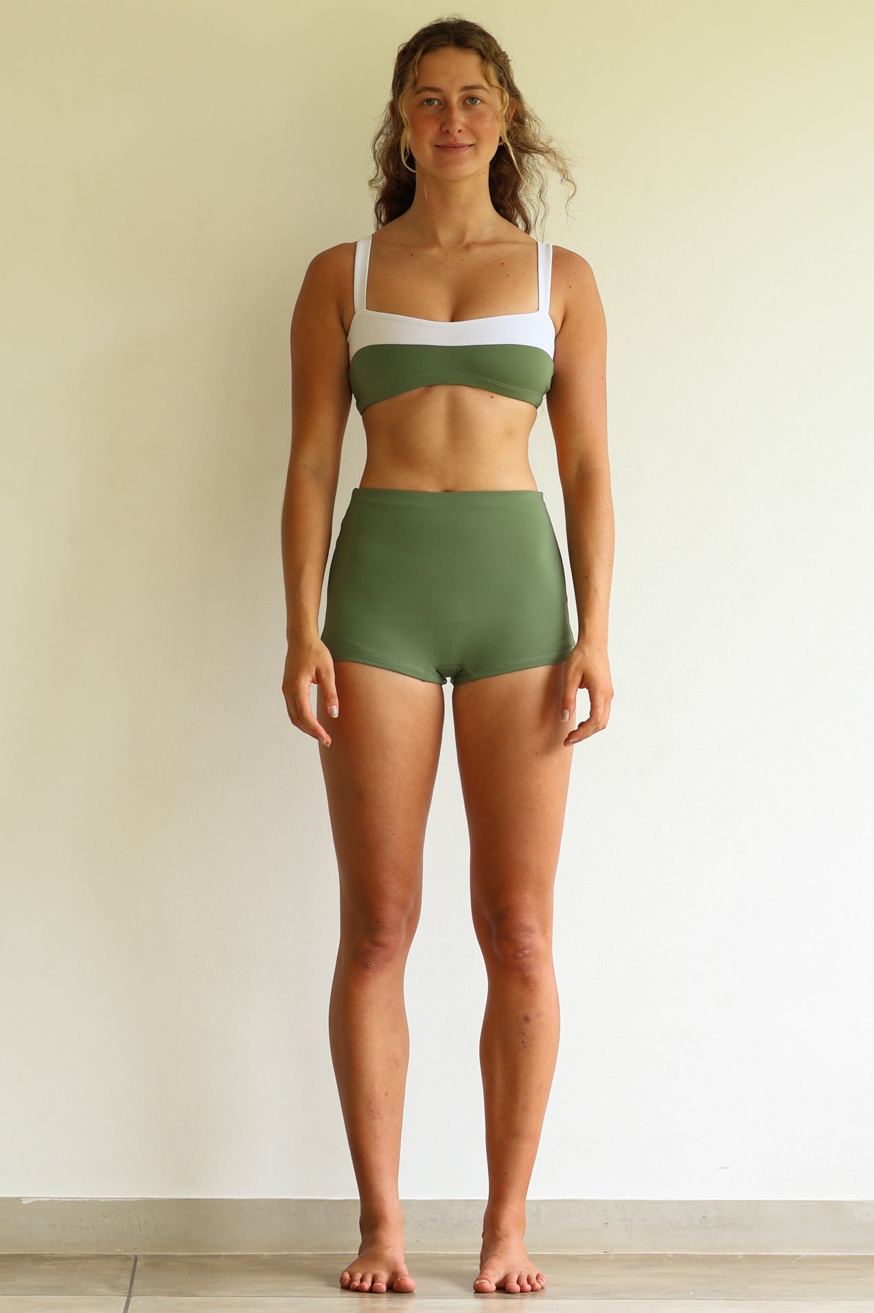 Maya colorblock top in agave